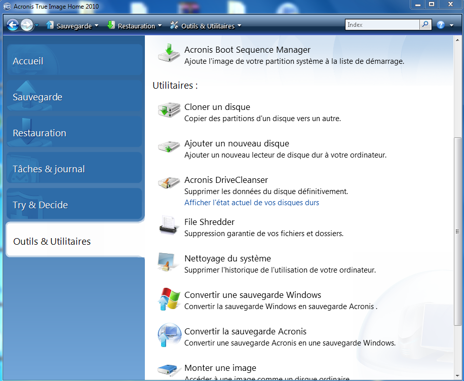 Acronis True Image Home 2010 FR (avec serial)