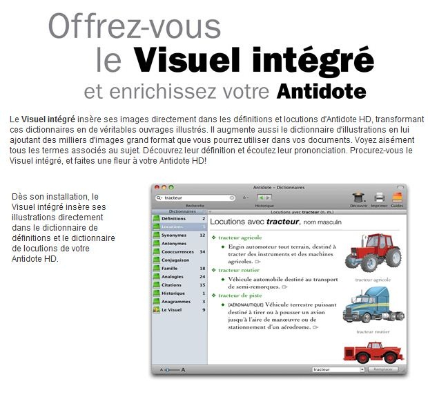 Antidote : visuel intégré