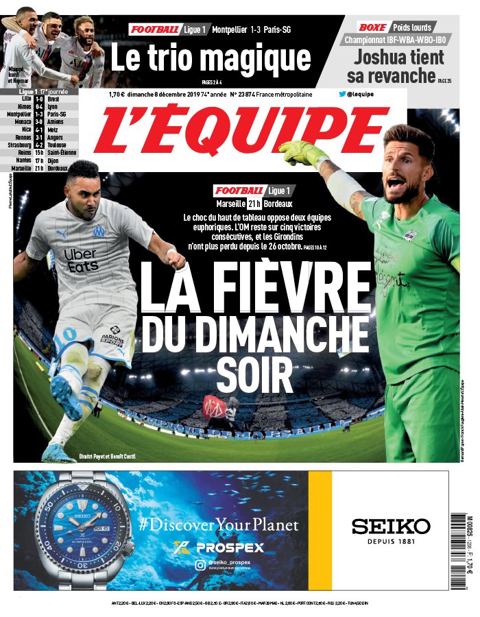 L’equipe du 08 Decembre 2019