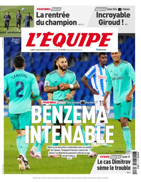 L’equipe du 22 Juin 2020