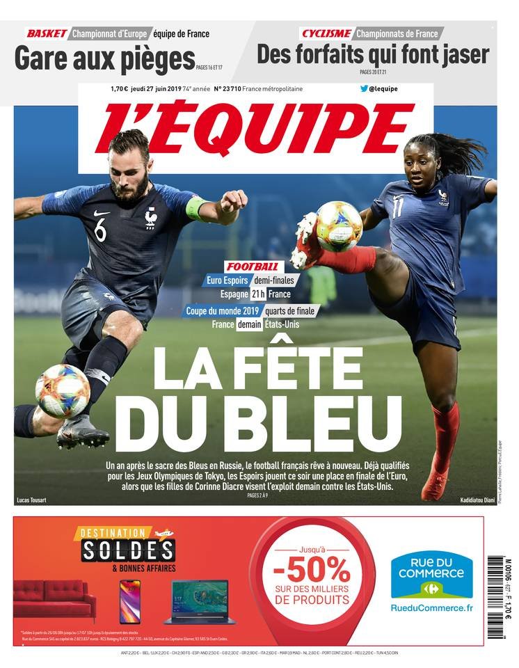 L’equipe du 27 Juin 2019