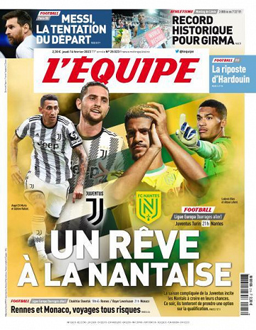 L'equipe du Jeudi 16 février 2023