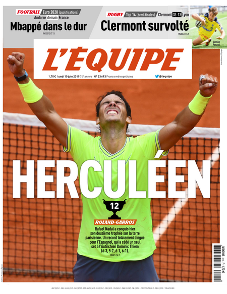 L’equipe du Lundi 10 Juin 2019