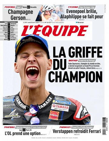 L'equipe du Lundi 25 Avril 2022