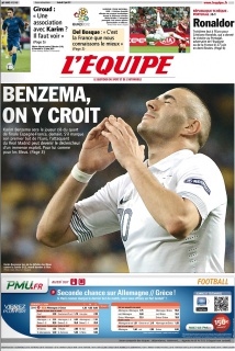 L'equipe Edition du 22 Juin 2012