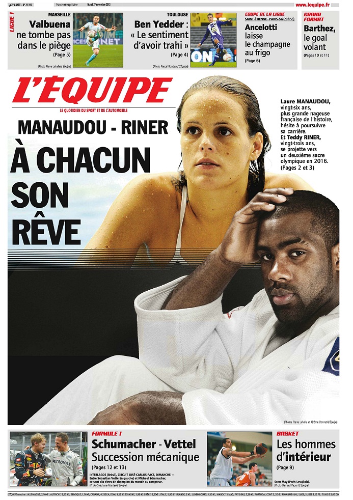 L'equipe Edition du 27 Novembre 2012