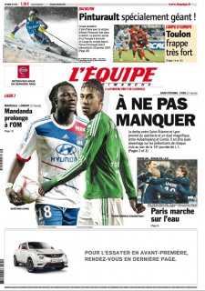 L'equipe Edition du 9 Decembre 2012