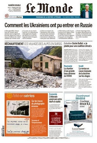 Le Monde du 15-16 Août FRENCH PDF 2024