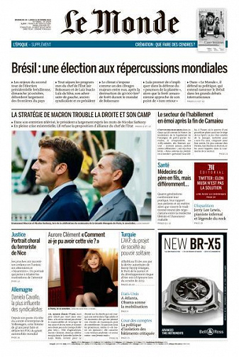 Le Monde du 30 et 31 Octobre 2022