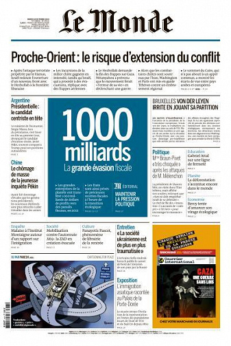 Le Monde du Mardi 24 Octobre 2023