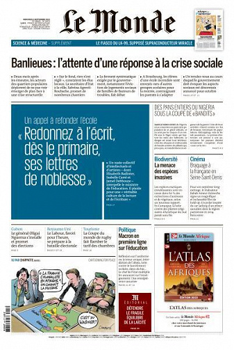 Le Monde du Mercredi 6 Septembre 2023